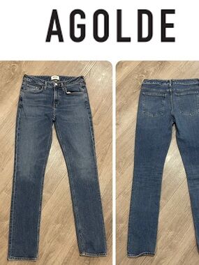 Agolde Devon Low Rise Mid Blue Straight Jeans